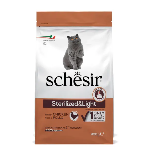 schesir sterilized cat dry food bag