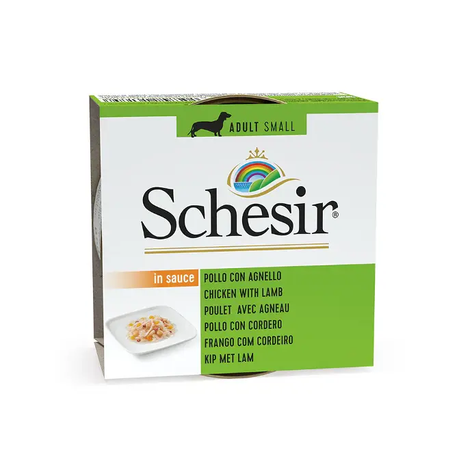 schesir dog wet food can 